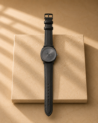 All grey Minimalist Watch for Men – Slim Leather Strap Dress Watch
