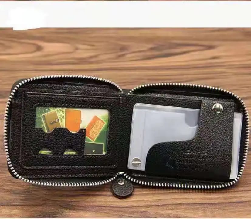 Menbense Men’s Black PU Leather Wallet – Multifunction Card Holder & Coin Purse