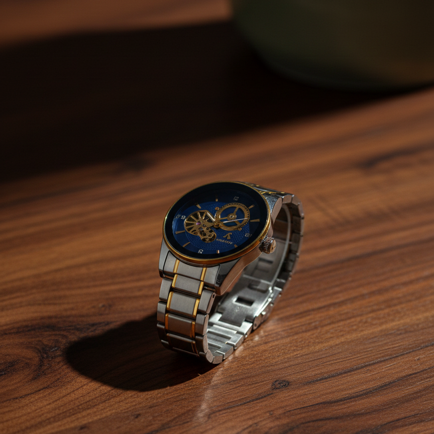 Luxury Gold Skeleton Automatic Watch for Men – Open Heart Design