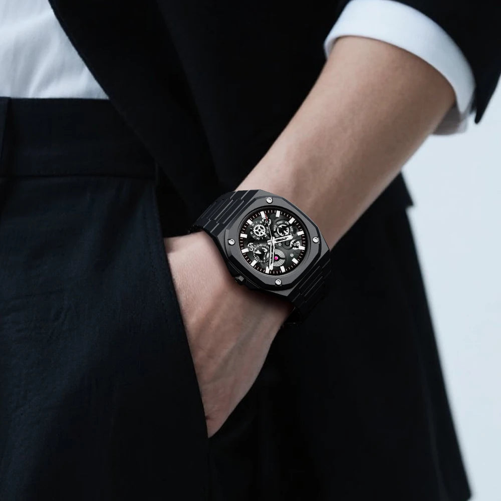 Luxury Black Waterproof Men’s Watch – Multi Dial