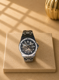 RICK Skeleton Watch for Men – Automatic Style Exposed Dial Stainless Steel with Date