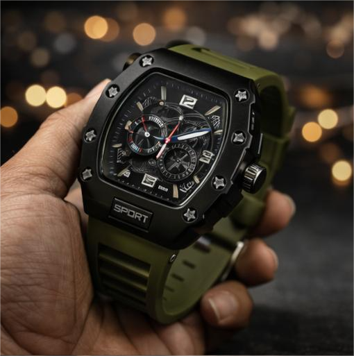 Aeternus Chrono-Sport Men’s Silicone Strap Watch