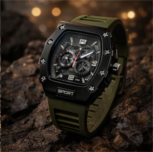 Aeternus Chrono-Sport Men’s Silicone Strap Watch