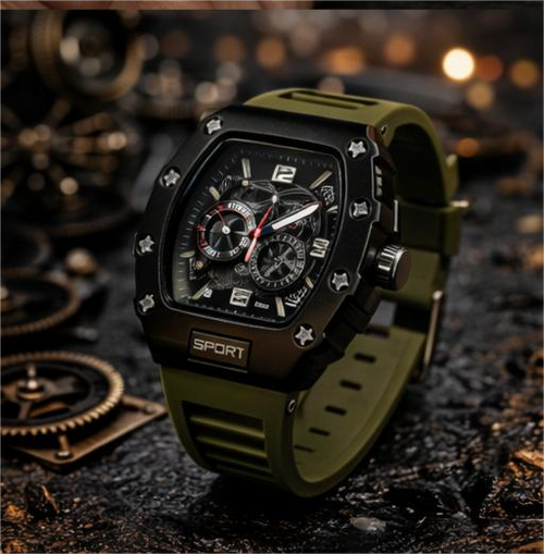 Aeternus Chrono-Sport Men’s Silicone Strap Watch