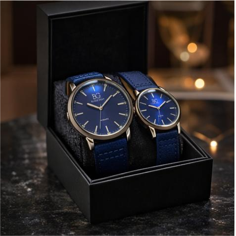 BG Couple Watch Set – Matching His & Hers Elegant Analog Watches (Pack of 2)