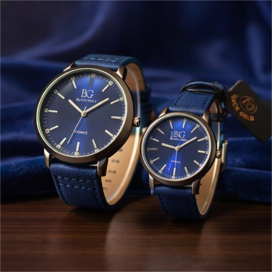 BG Couple Watch Set – Matching His & Hers Elegant Analog Watches (Pack of 2)
