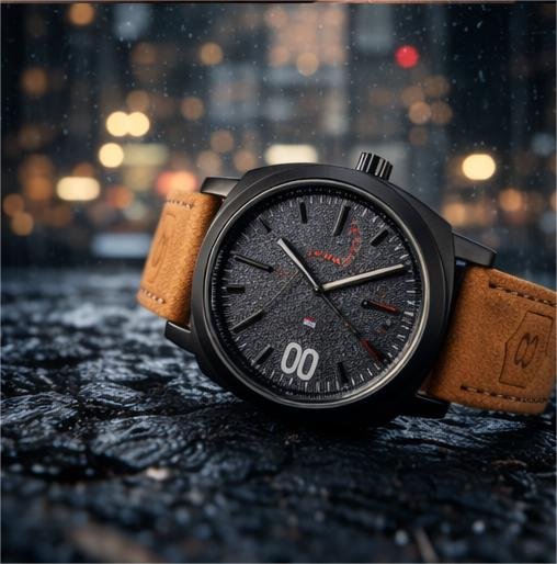 Men’s Aviator Inspired Black Dial Watch