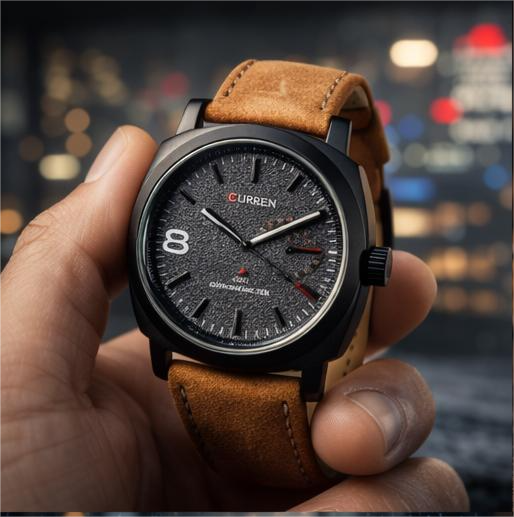 Men’s Aviator Inspired Black Dial Watch