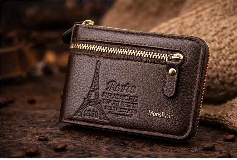 Black PU Leather Wallet for Men
