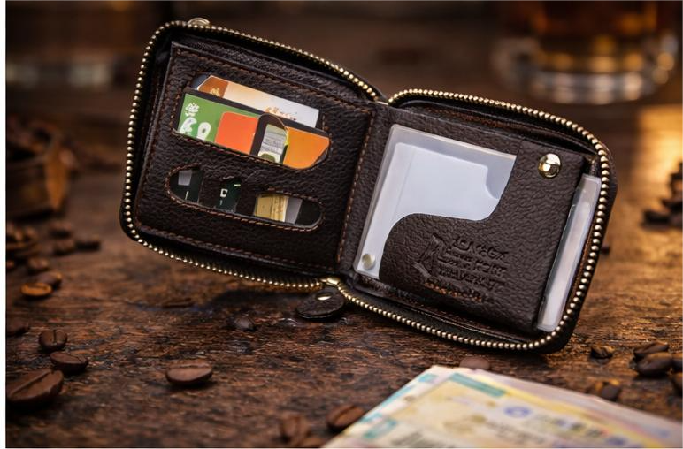 Menbense Men’s Black PU Leather Wallet – Multifunction Card Holder & Coin Purse