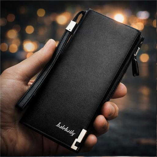 Balebaily Premium Black Long Wallet for Men