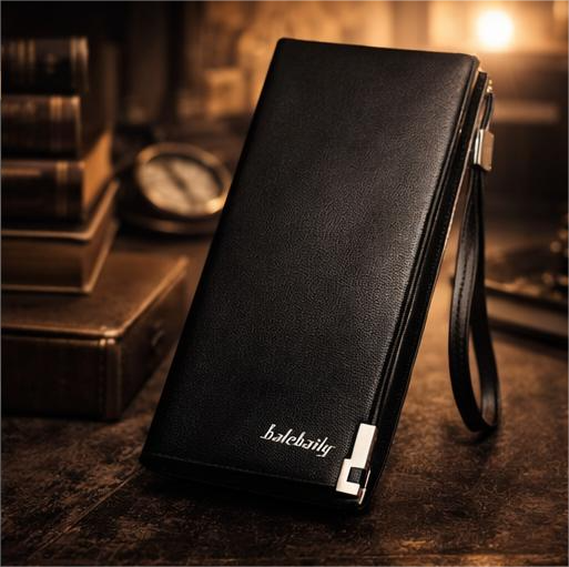 Balebaily Premium Black Long Wallet for Men
