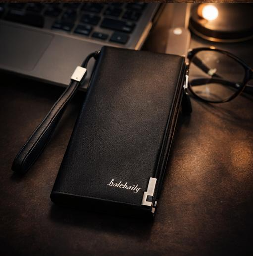 Balebaily Premium Black Long Wallet for Men