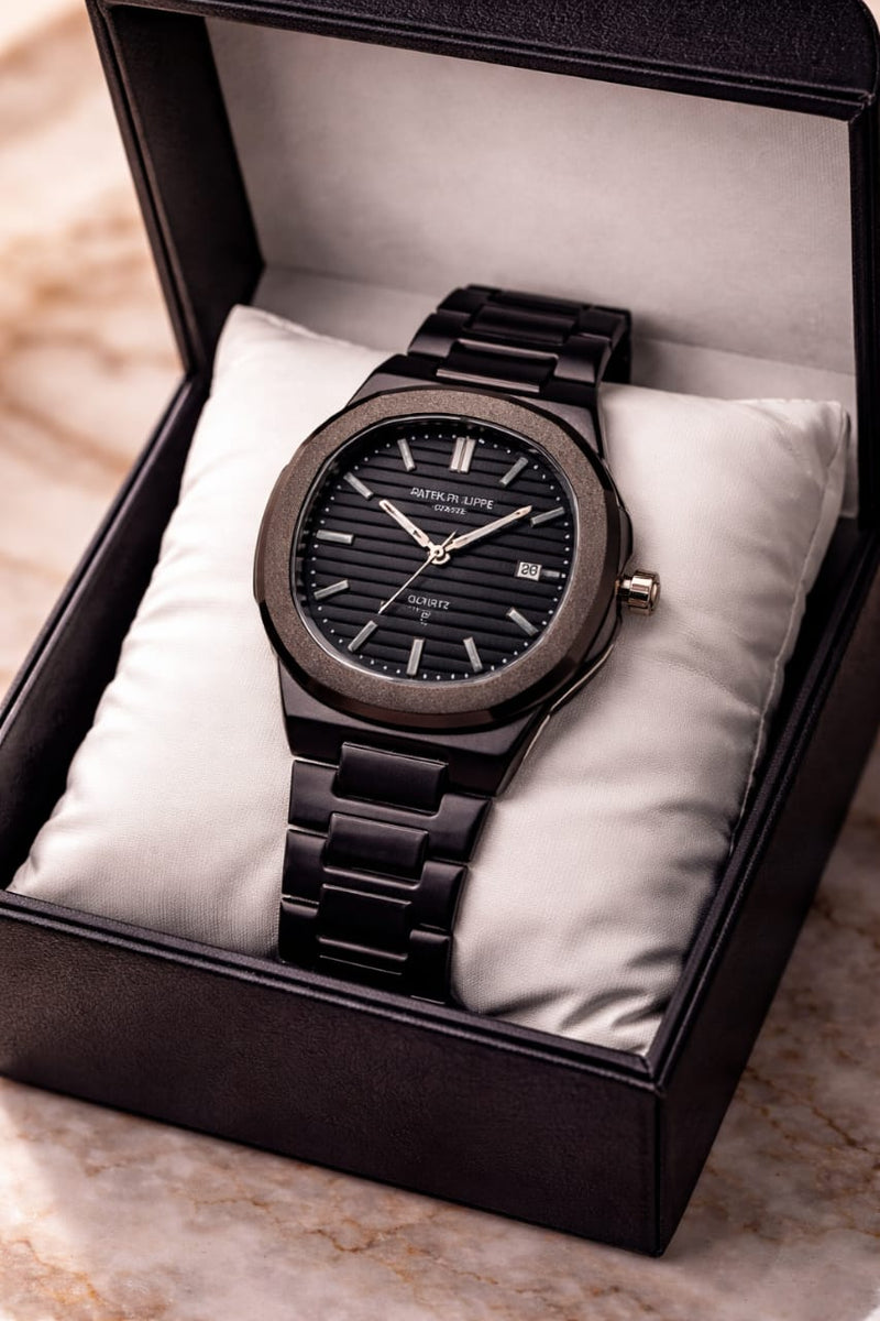 Premium All-Black Stainless Steel Watch for Men